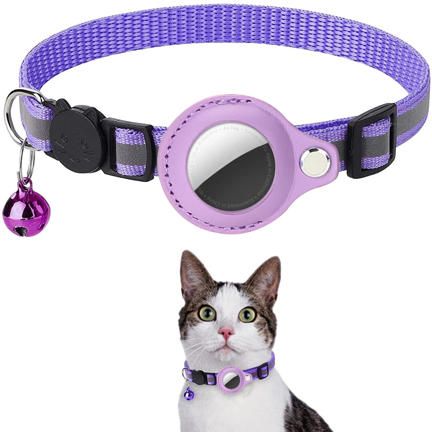 Adjustable Reflective Pet Collar for Airtag