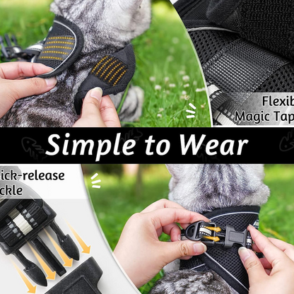 Adjustable Reflective Pet Harness with Leash