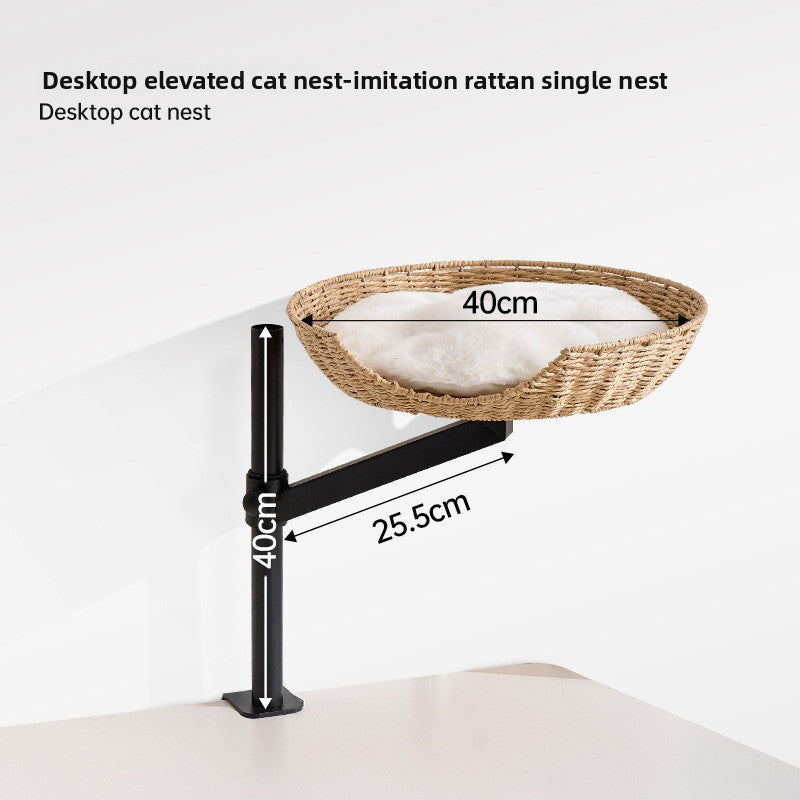 Adjustable Rotating Cat Bed Desktop Pet Nest