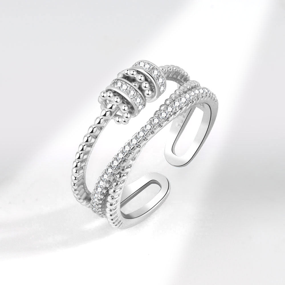 Adjustable Rotating Geometric Finger Ring