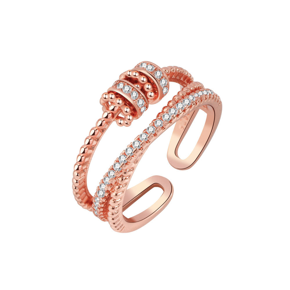 Adjustable Rotating Geometric Finger Ring