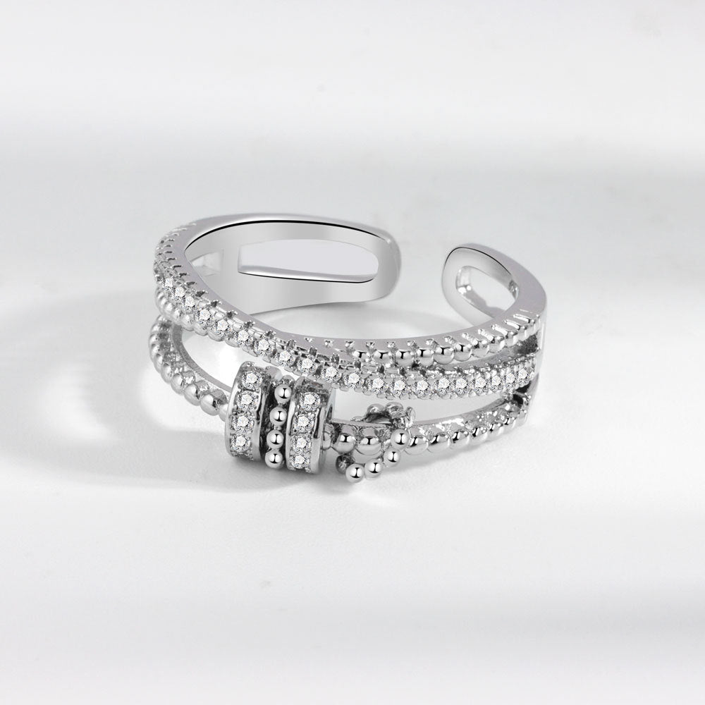 Adjustable Rotating Geometric Finger Ring