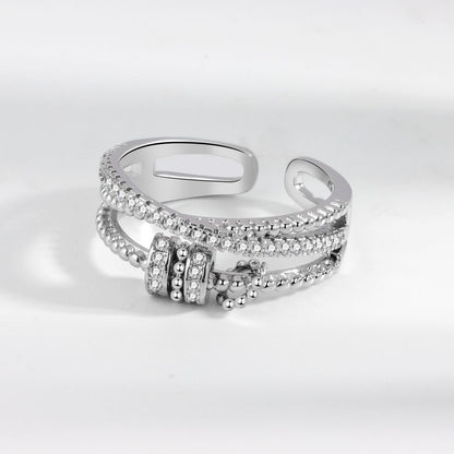 Adjustable Rotating Geometric Finger Ring