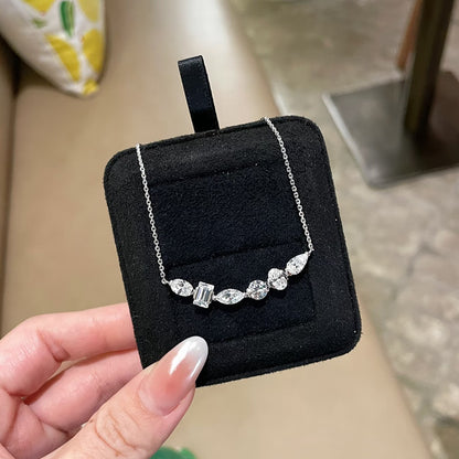 Adjustable S925 Silver Smile Pendant Necklace