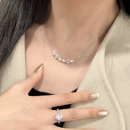 Adjustable S925 Silver Smile Pendant Necklace