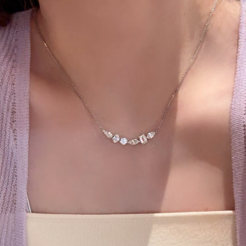 Adjustable S925 Silver Smile Pendant Necklace