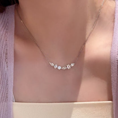 Adjustable S925 Silver Smile Pendant Necklace