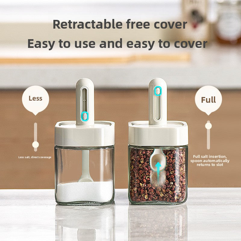 Adjustable seasoning container