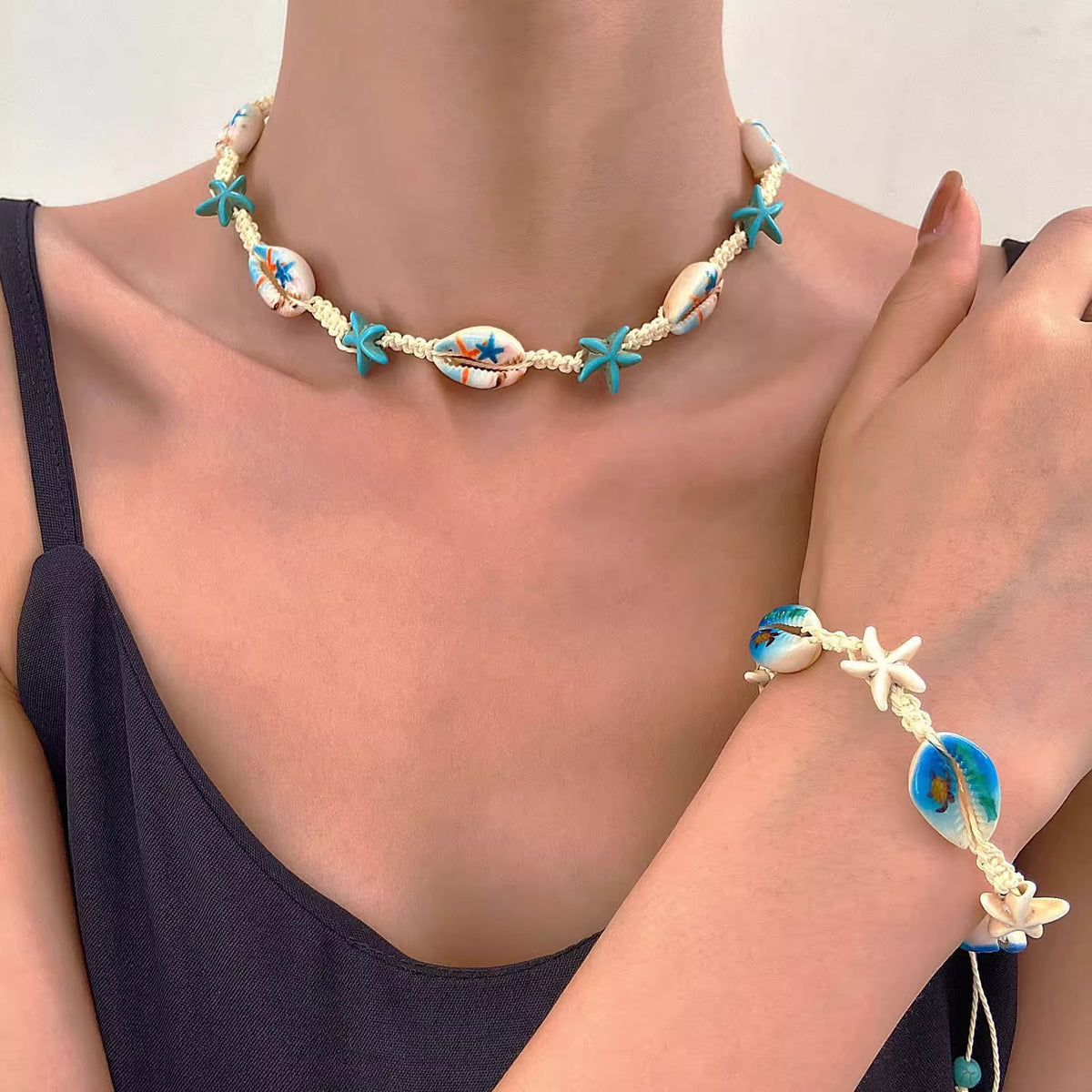 Adjustable Shell Design Geometric Bracelet