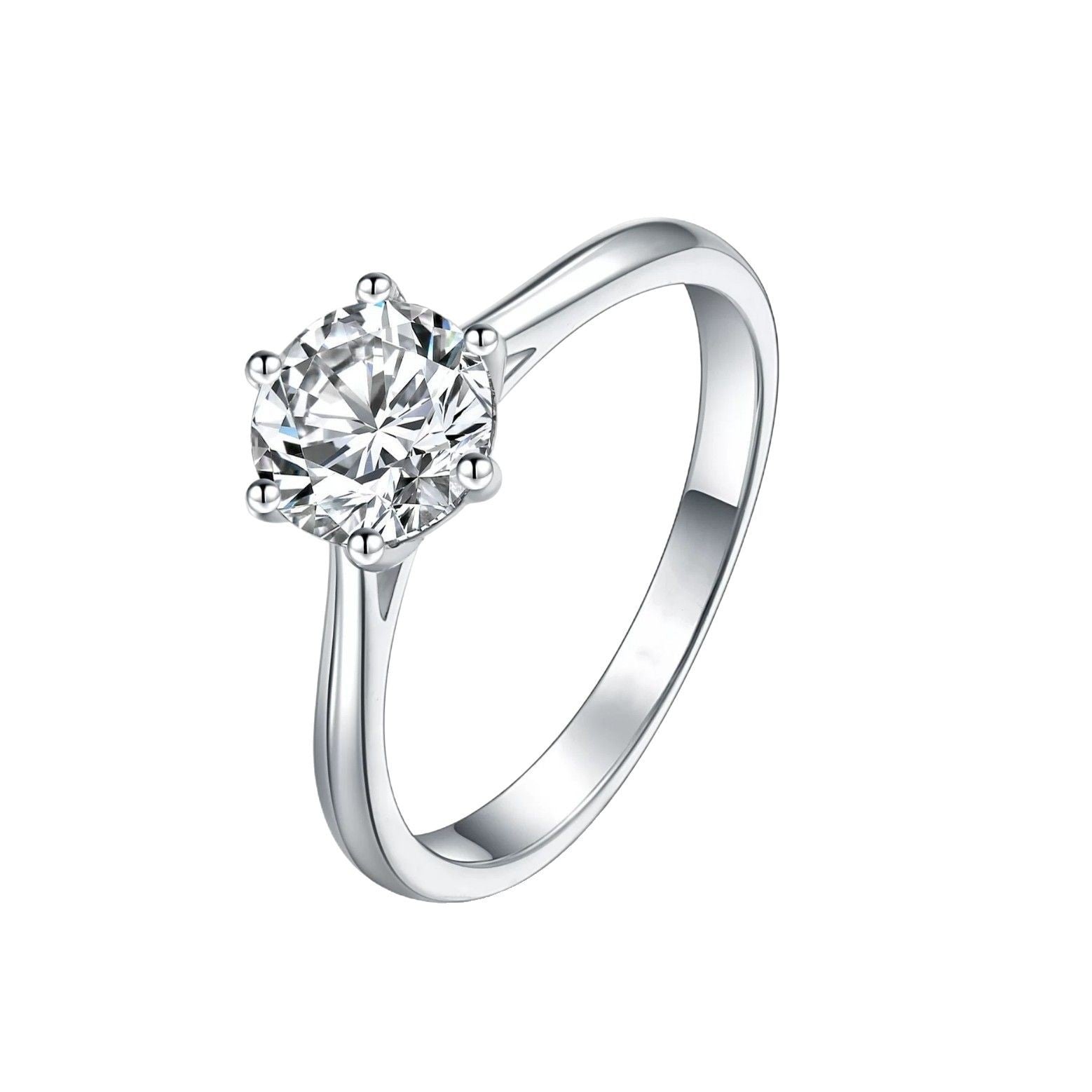 Adjustable Six-Claw Zircon Ring