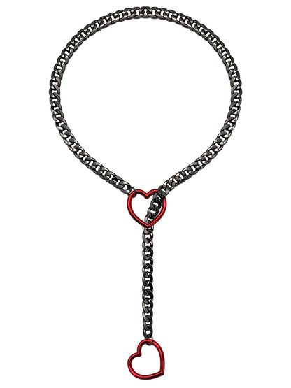 Adjustable Slide Chain Heart Necklace Jewelry