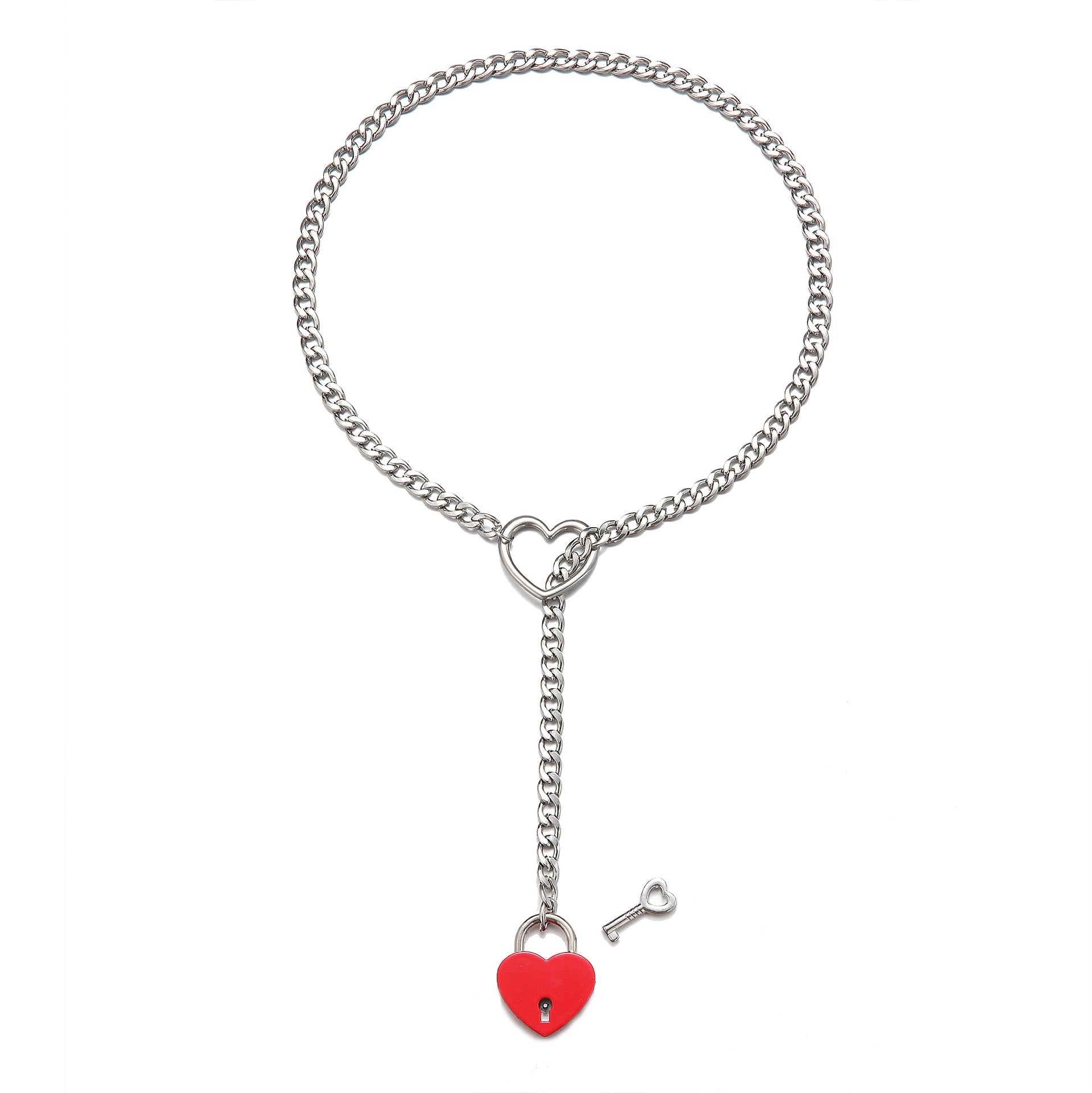 Adjustable Slide Chain Heart Necklace Jewelry