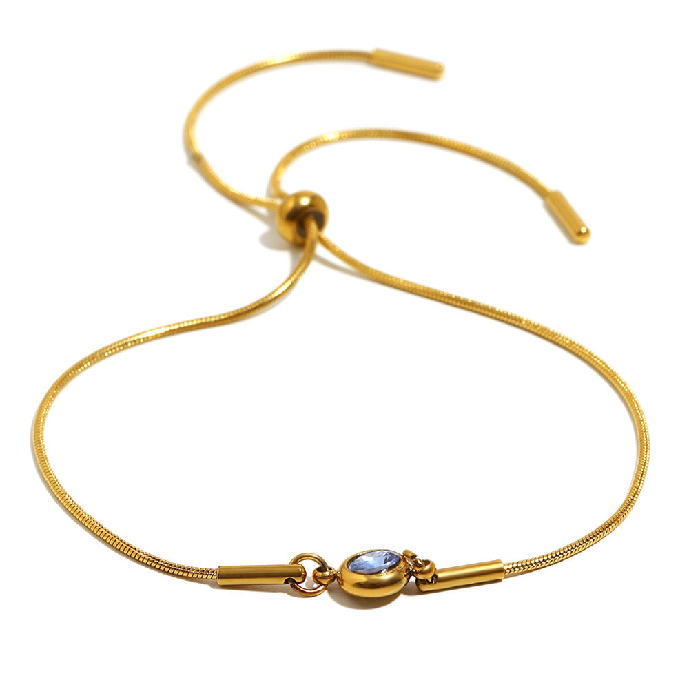 Adjustable Snake Chain Zirconium Bracelet