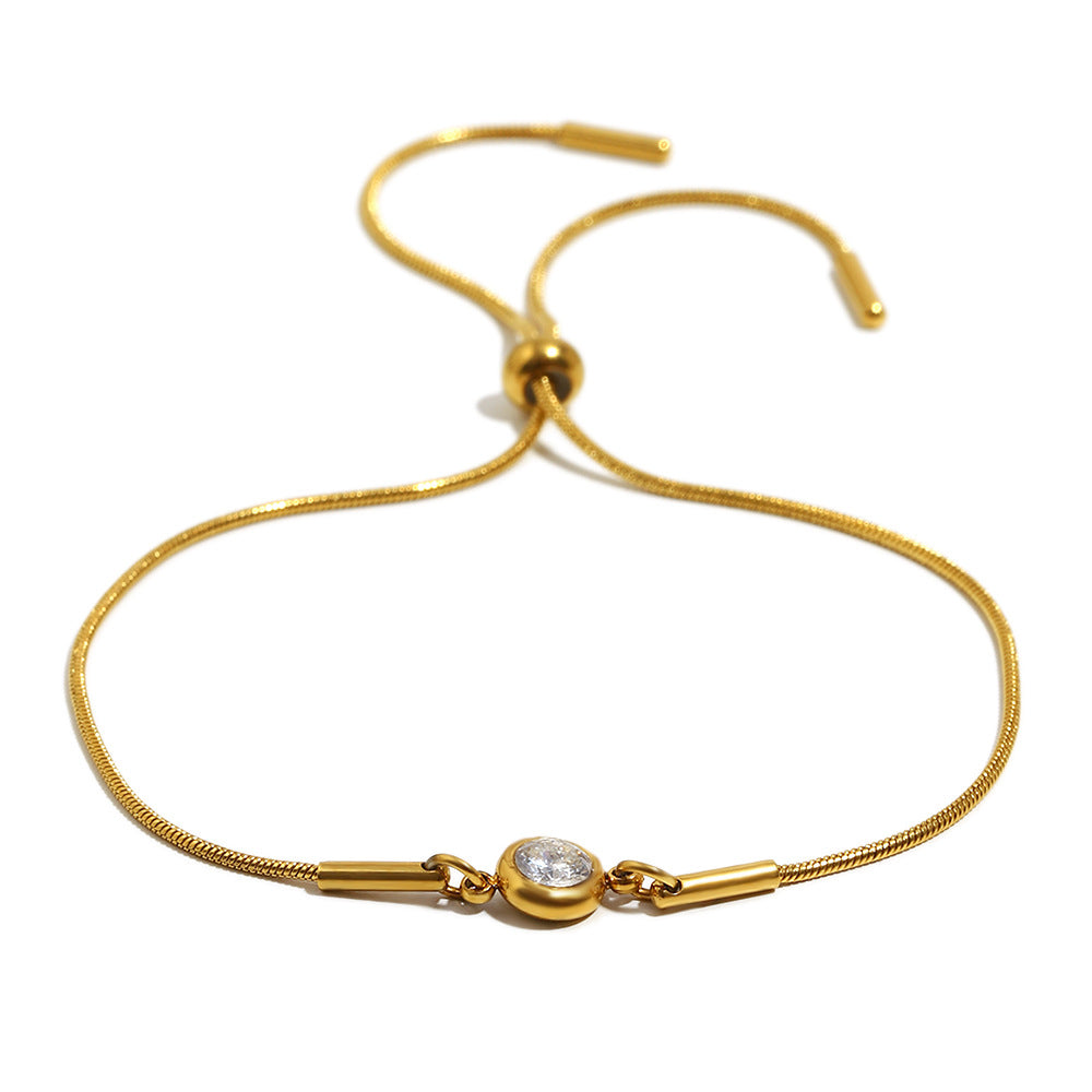 Adjustable Snake Chain Zirconium Bracelet
