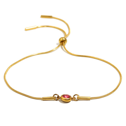 Adjustable Snake Chain Zirconium Bracelet