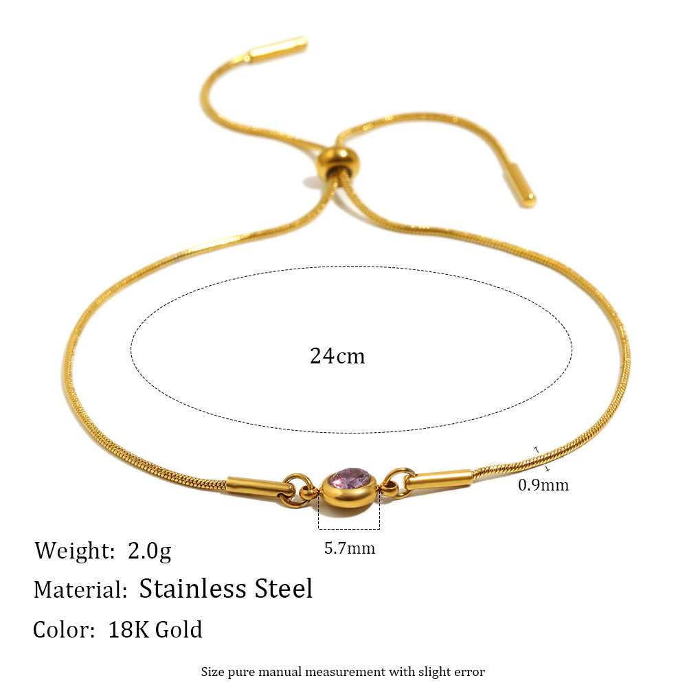Adjustable Snake Chain Zirconium Bracelet