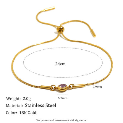 Adjustable Snake Chain Zirconium Bracelet