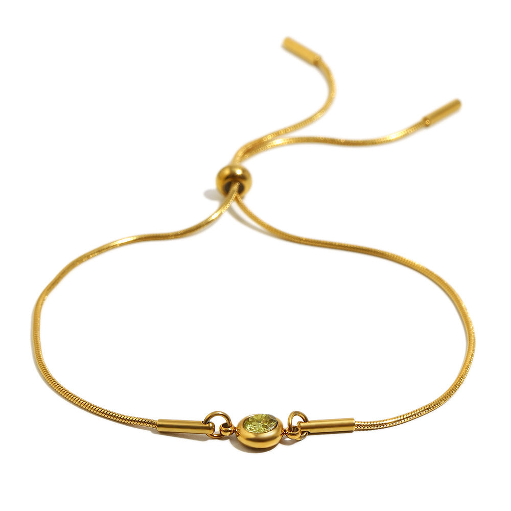 Adjustable Snake Chain Zirconium Bracelet