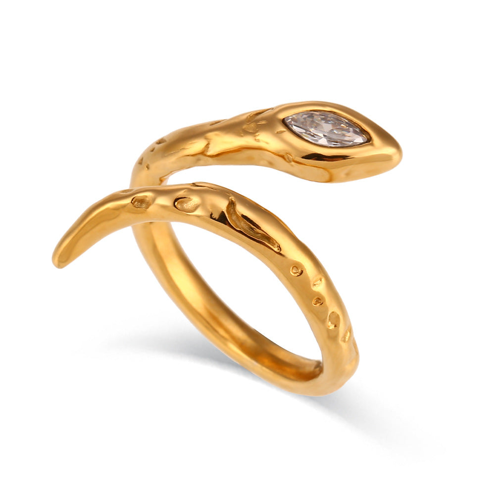 Adjustable Snake Design Gold Plated Ring