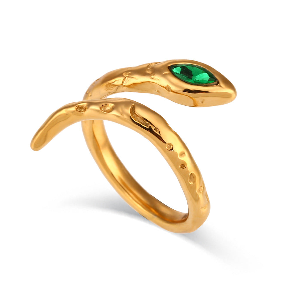 Adjustable Snake Design Gold Plated Ring