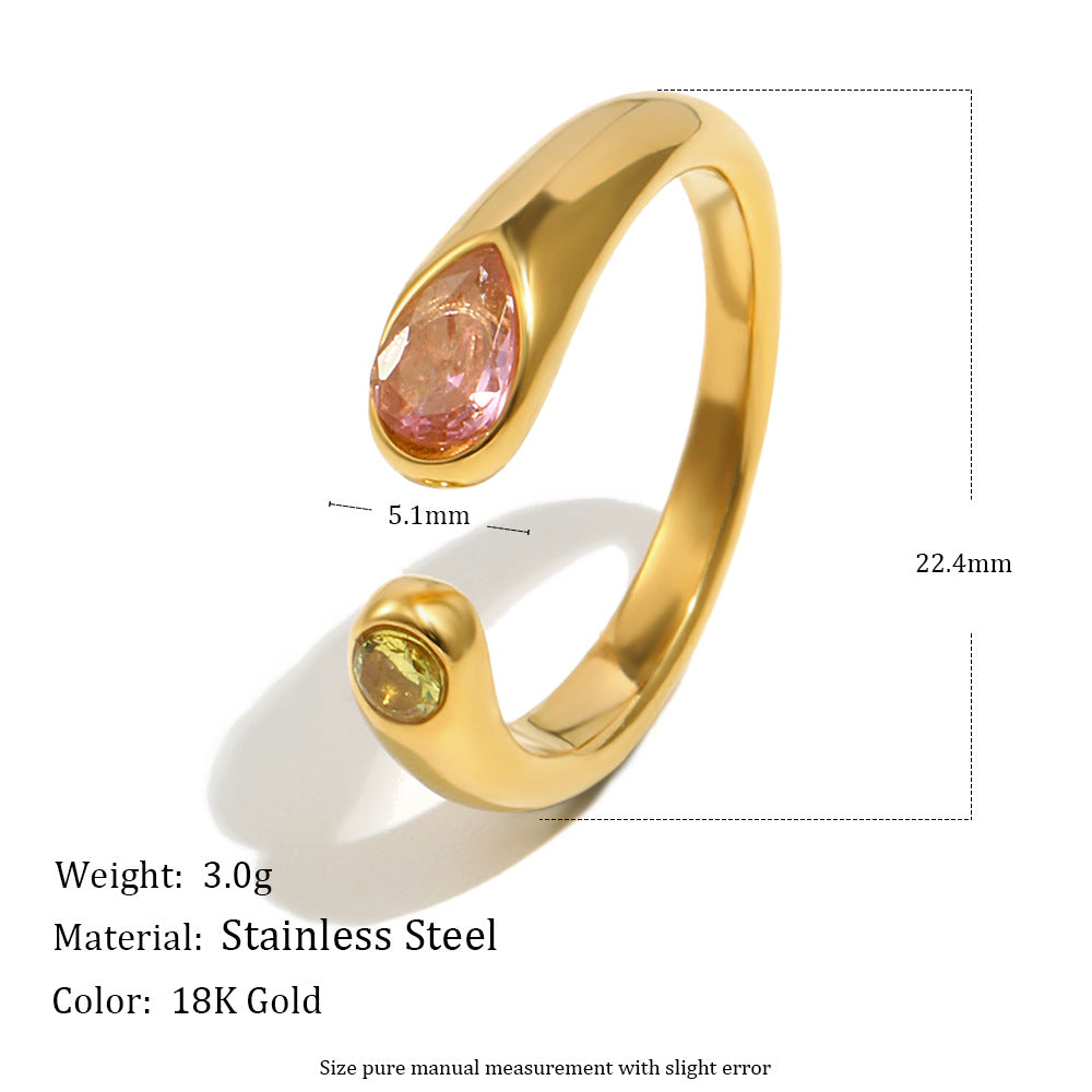 Adjustable Snake Head Zircon Ring