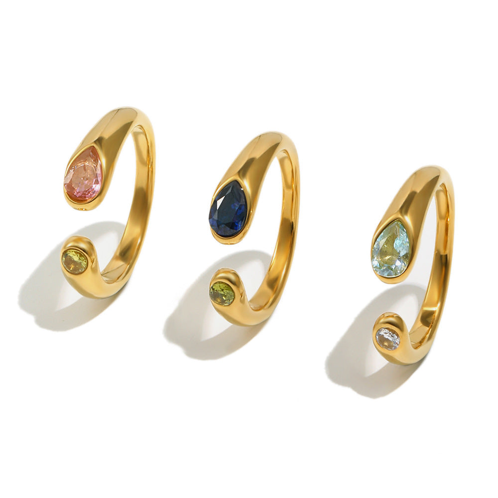 Adjustable Snake Head Zircon Ring