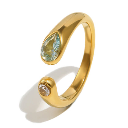 Adjustable Snake Head Zircon Ring
