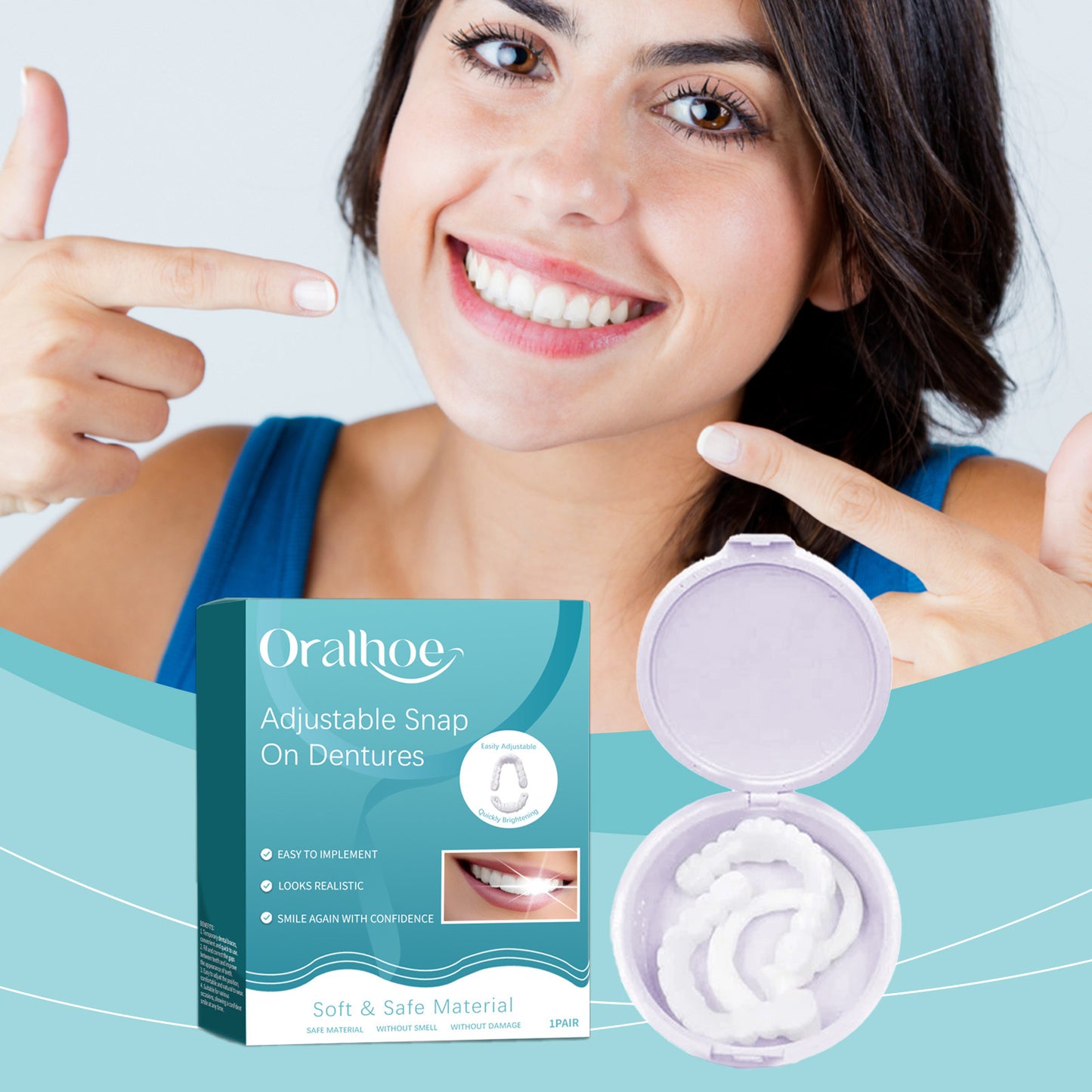 Adjustable snap-on dentures