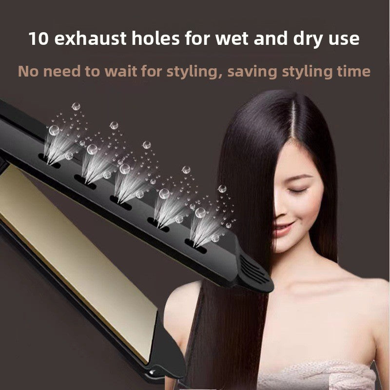 Adjustable-speed steam straightening hair clamp