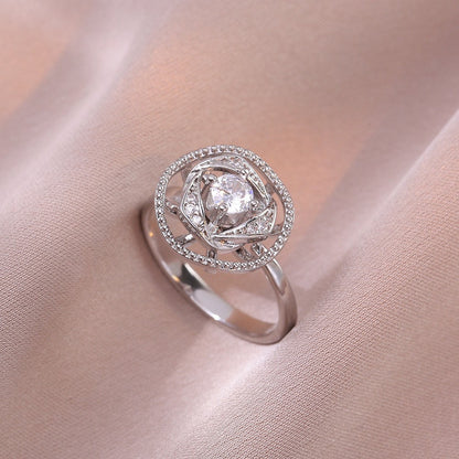 Adjustable Spinning Zircon Copper Ring