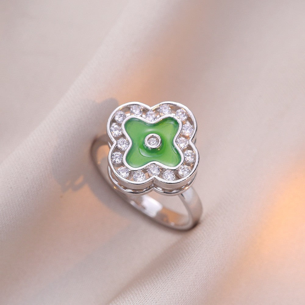 Adjustable Spinning Zircon Copper Ring