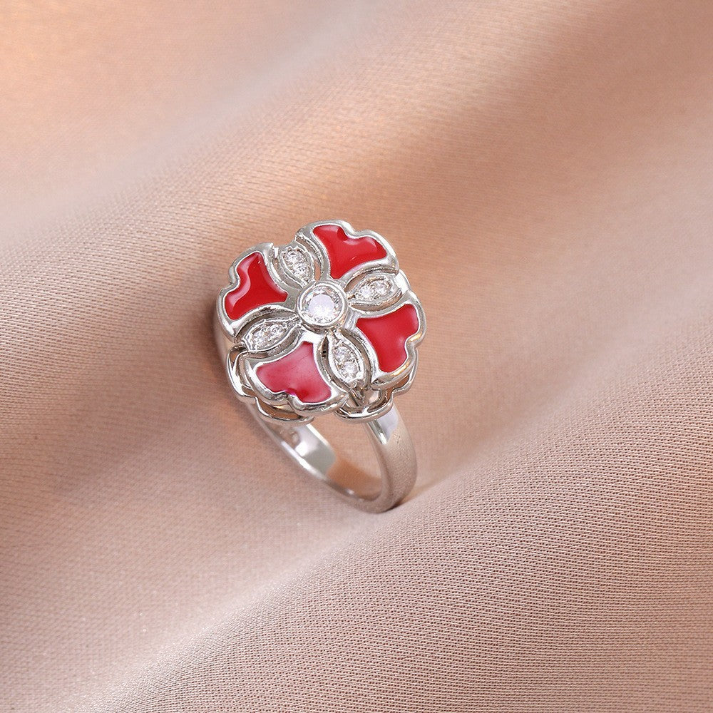 Adjustable Spinning Zircon Copper Ring