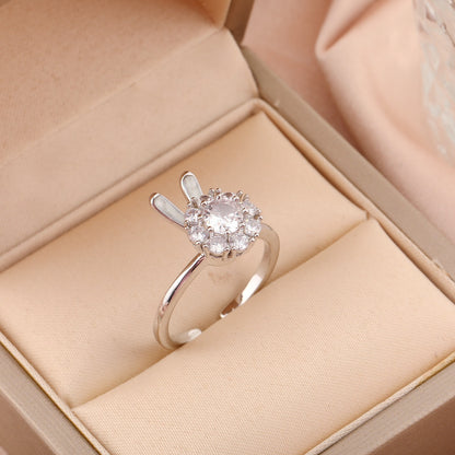 Adjustable Spinning Zircon Copper Ring
