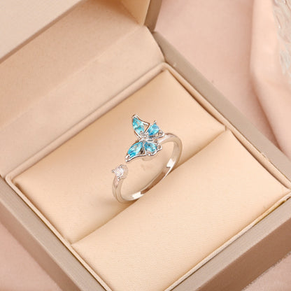 Adjustable Spinning Zircon Copper Ring