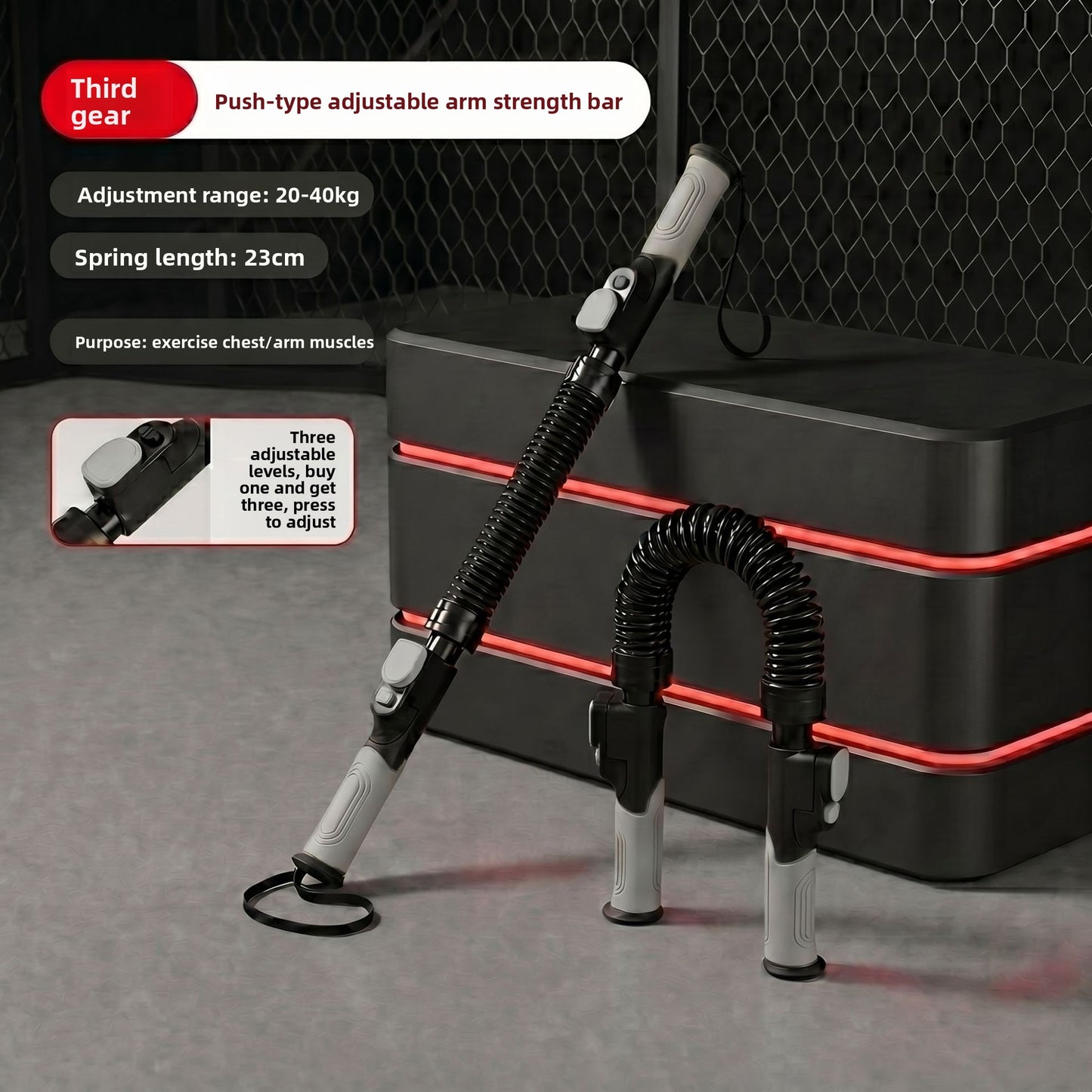 Adjustable Spring Grip Strength Bar