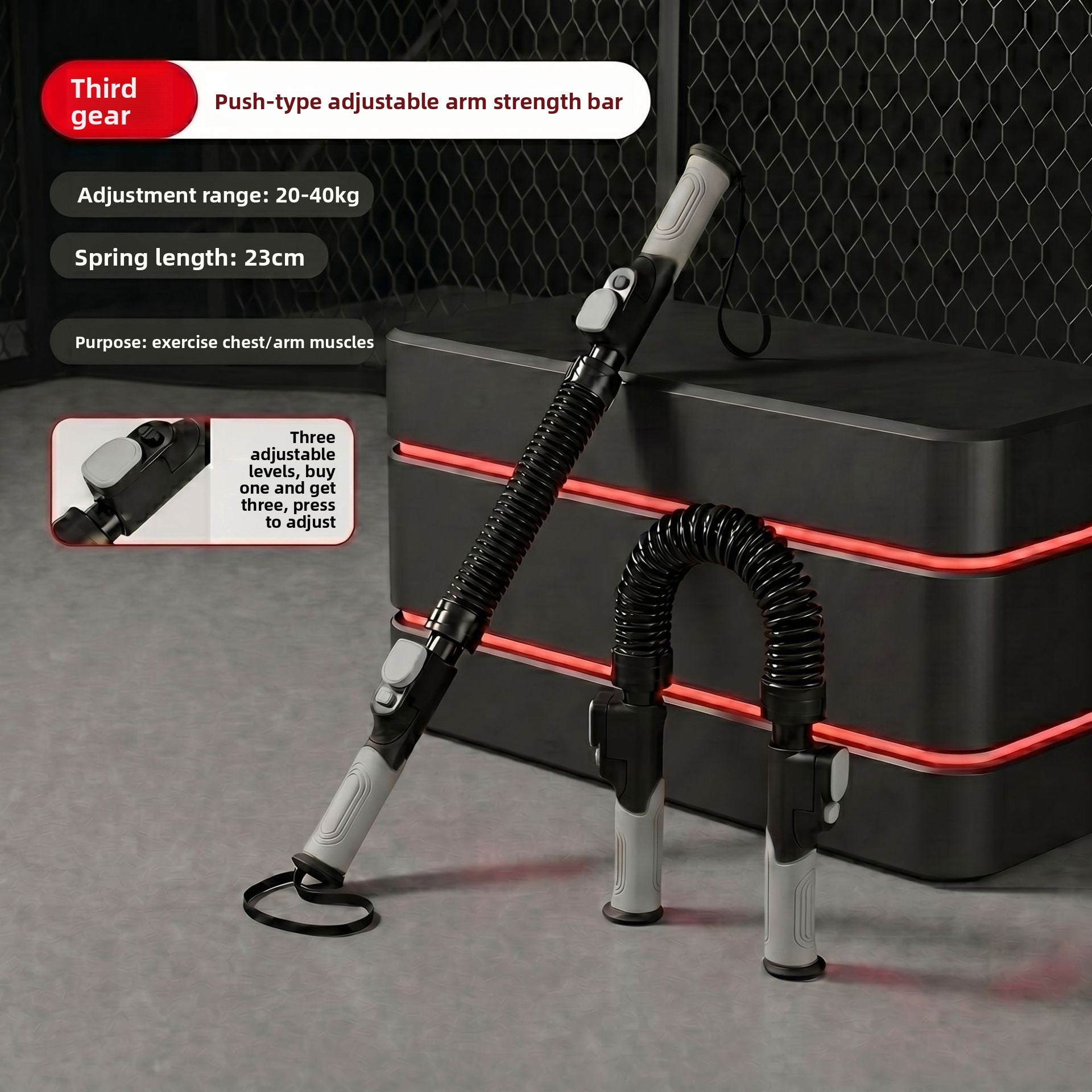 Adjustable Spring Grip Strength Bar