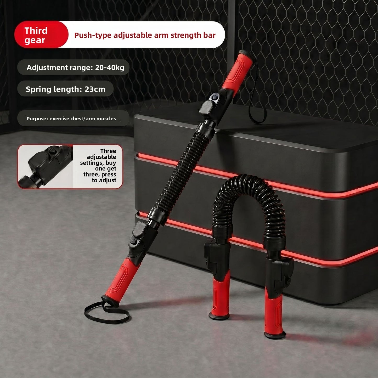Adjustable Spring Grip Strength Bar