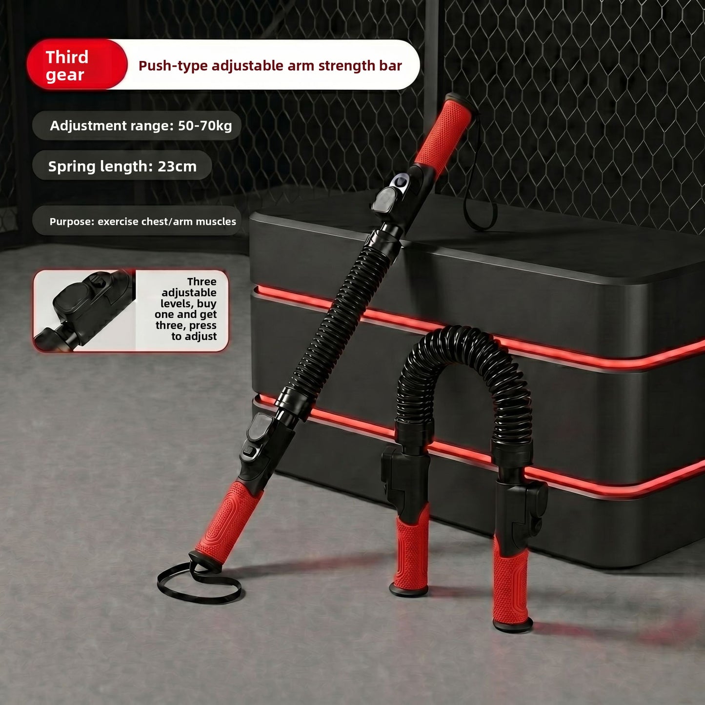 Adjustable Spring Grip Strength Bar