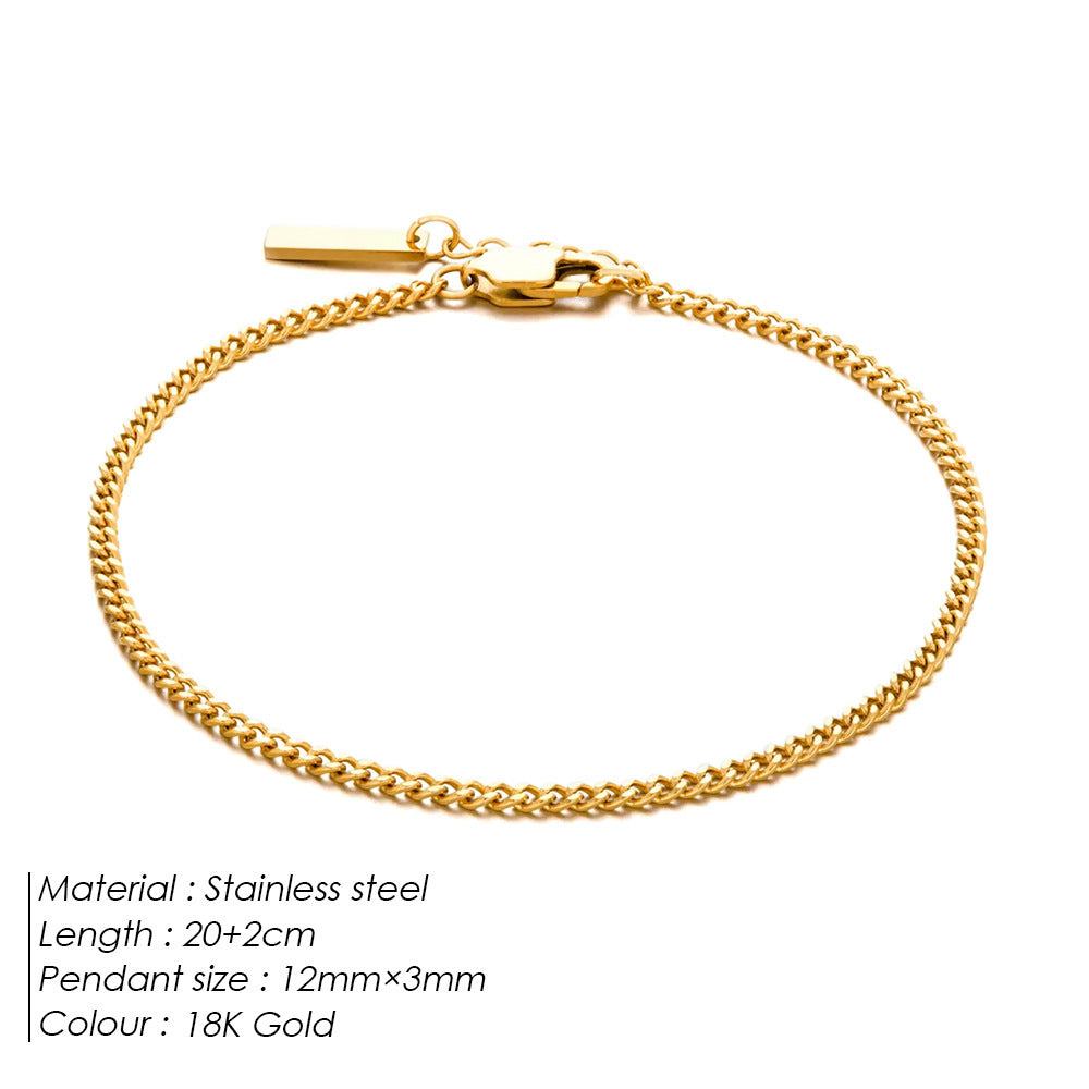 Adjustable Stainless Steel Cuban Chain Bracelet