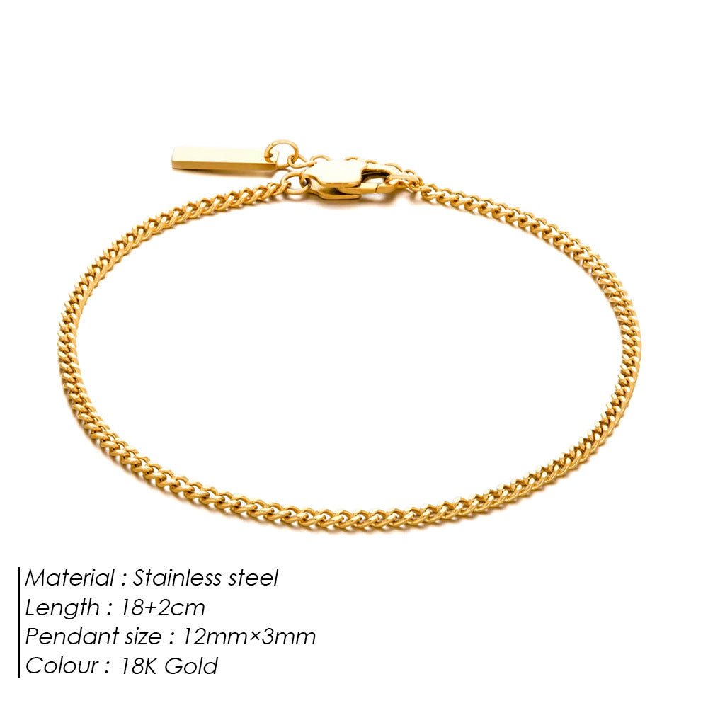 Adjustable Stainless Steel Cuban Chain Bracelet
