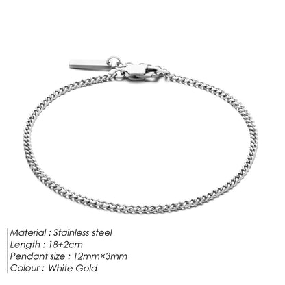 Adjustable Stainless Steel Cuban Chain Bracelet