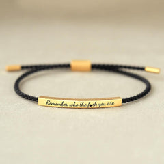Gold + black rope + card