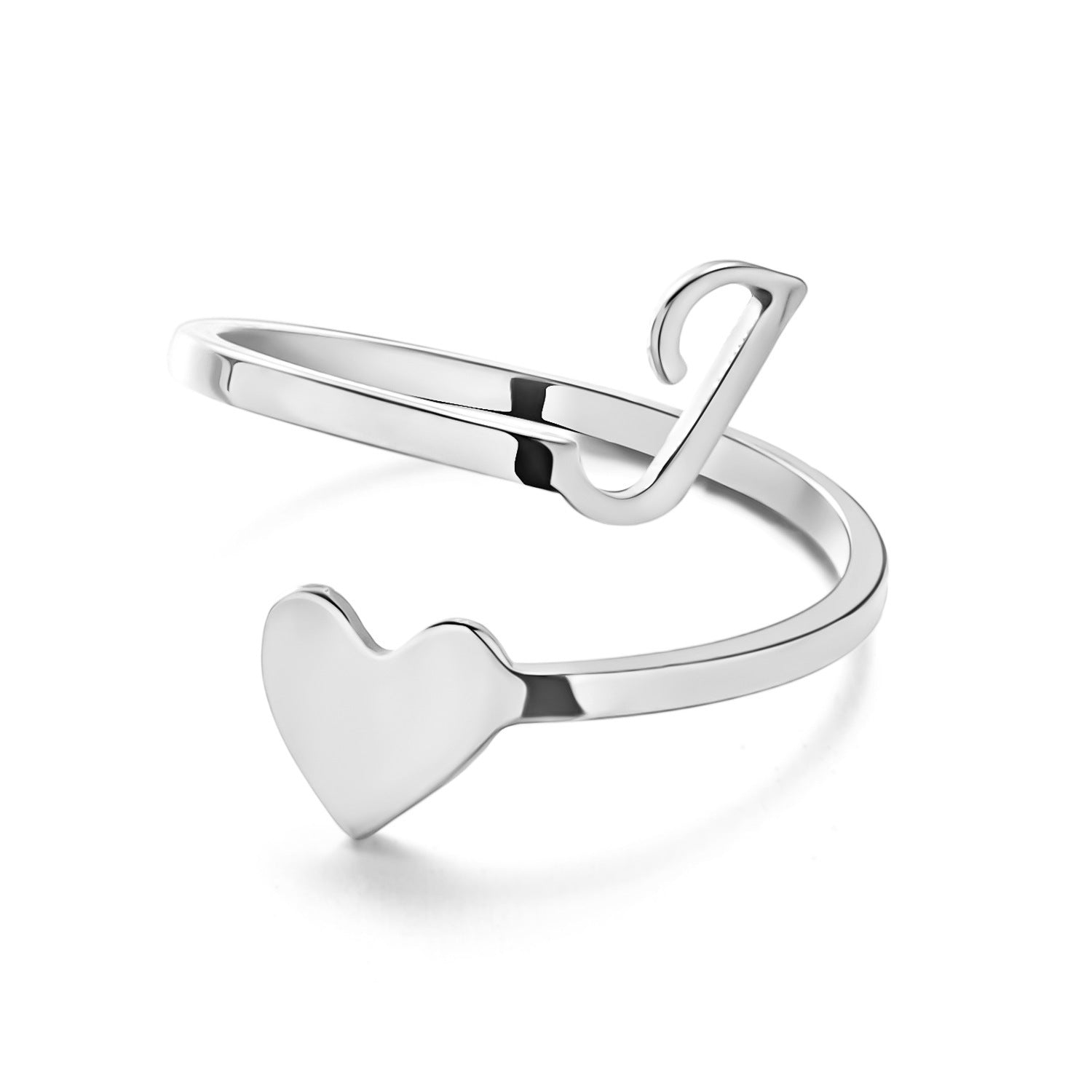 Adjustable Stainless Steel Letter Ring
