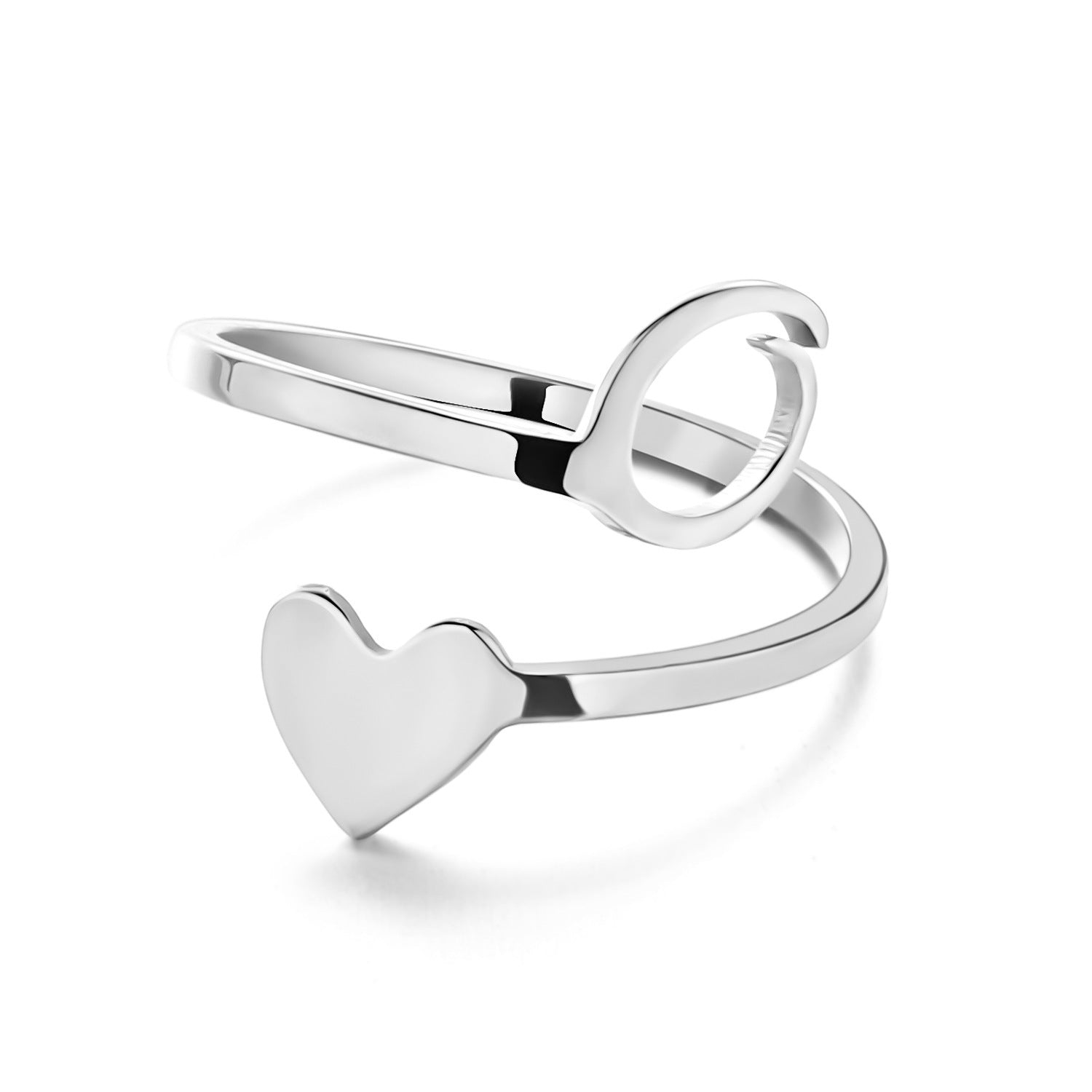 Adjustable Stainless Steel Letter Ring
