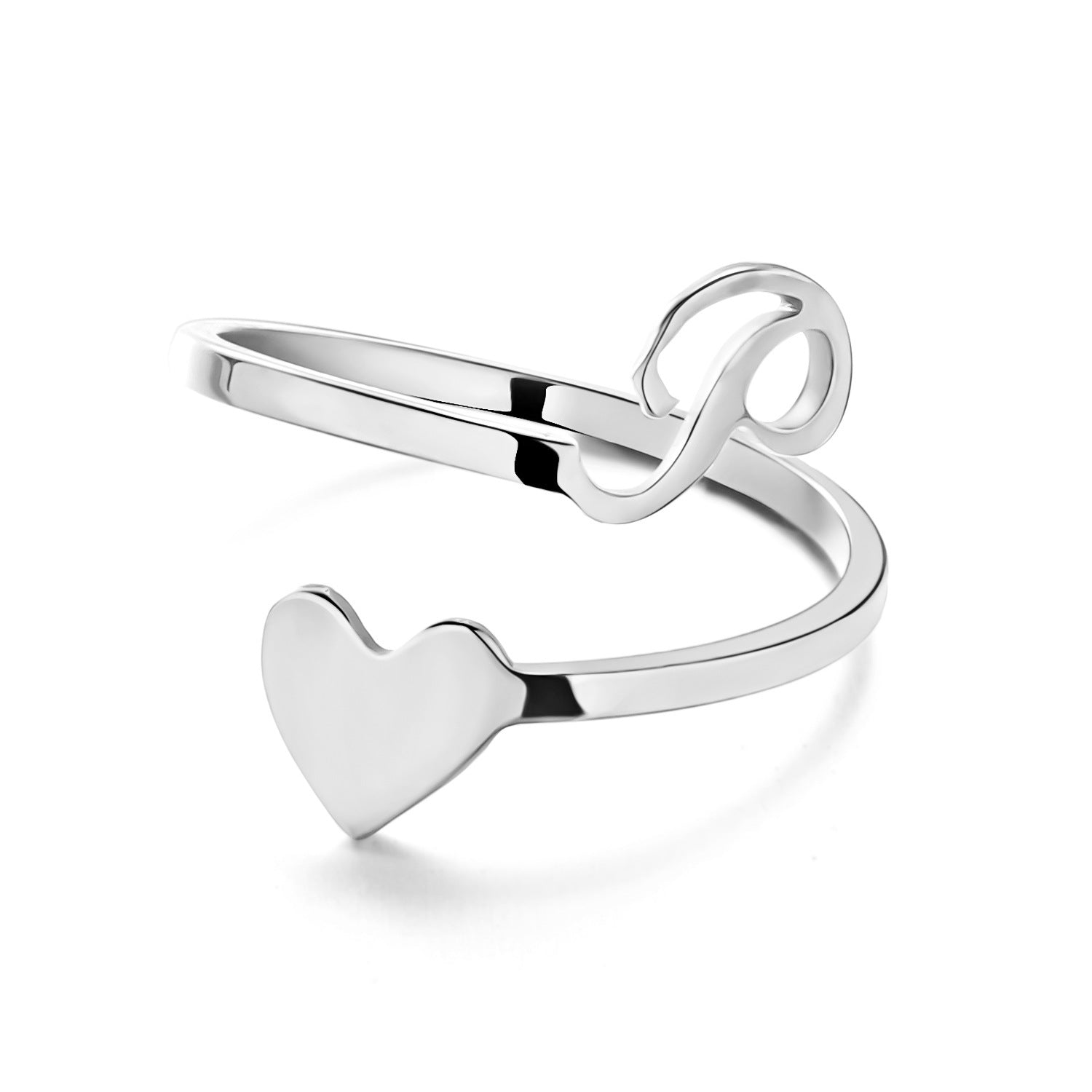 Adjustable Stainless Steel Letter Ring
