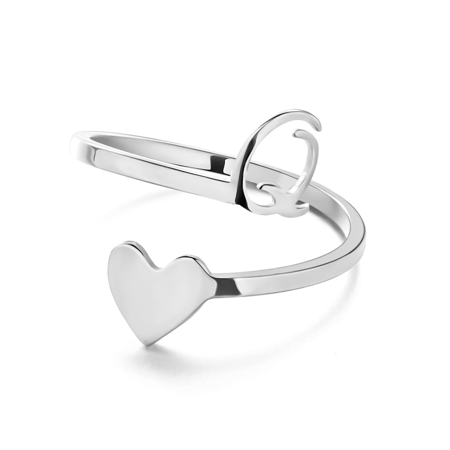Adjustable Stainless Steel Letter Ring