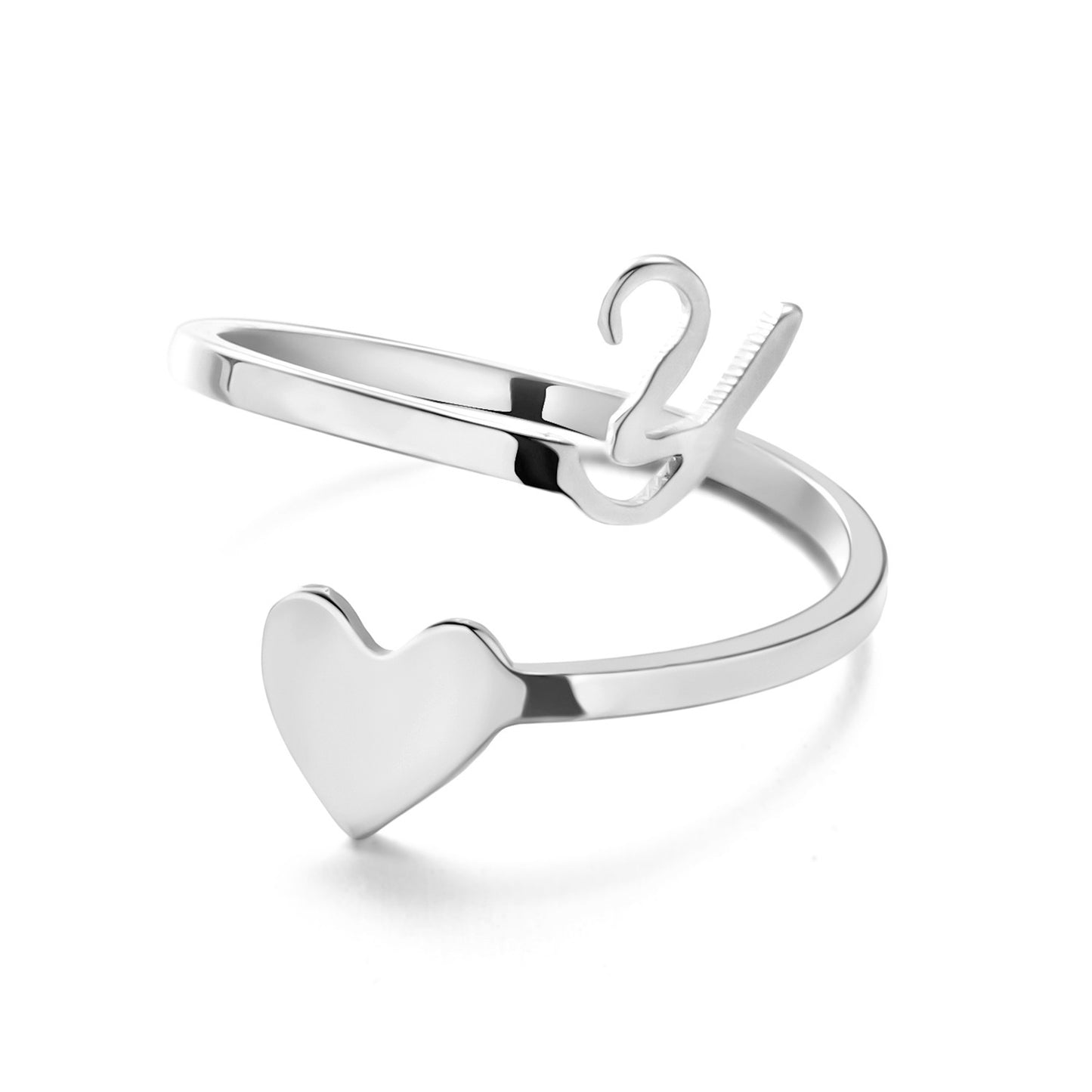 Adjustable Stainless Steel Letter Ring