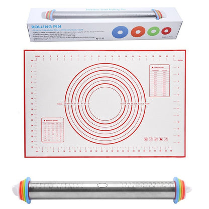 Adjustable stainless steel rolling pin