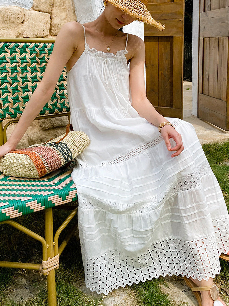 Adjustable Strap Cotton Maxi Dress
