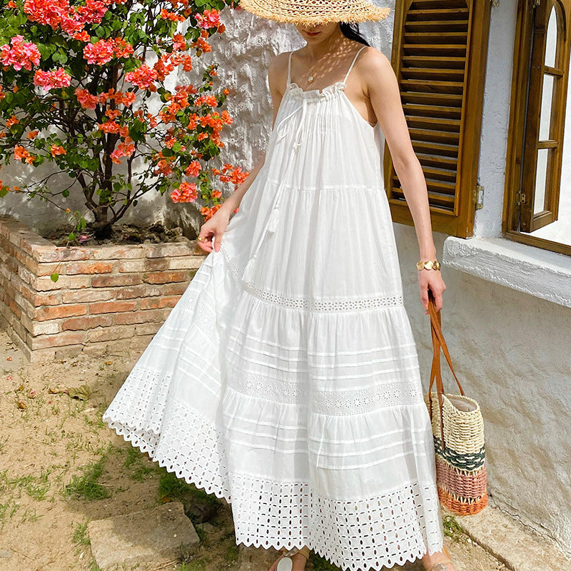 Adjustable Strap Cotton Maxi Dress